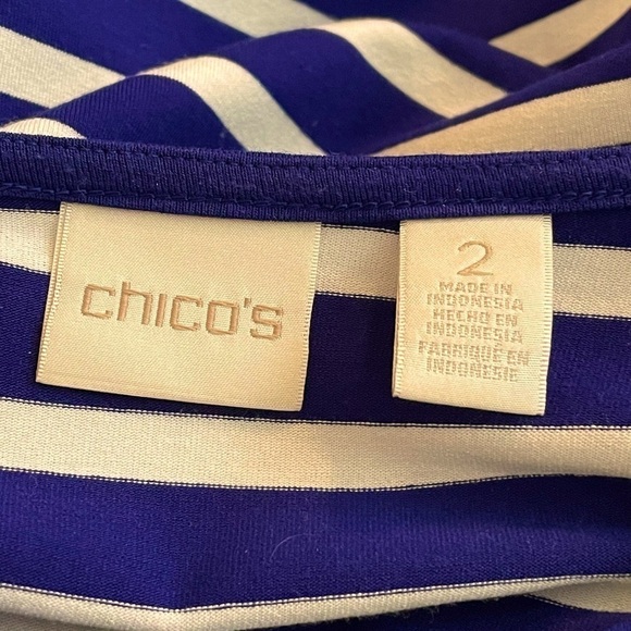 Striped Blue/WhiteTunic Top - Picture 4 of 5